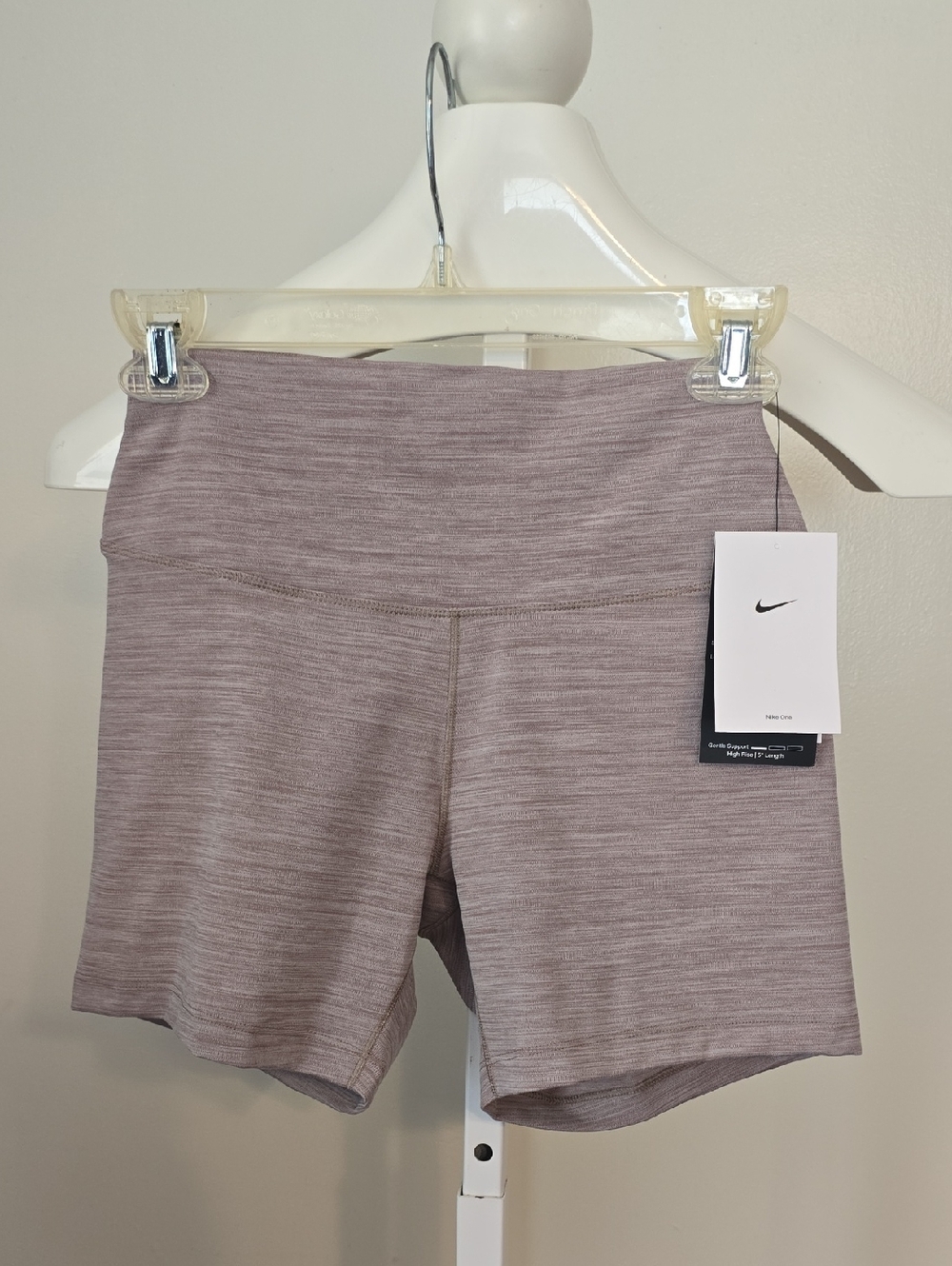 Nike Women's High-Waist Dusty Mauve Athletic Bike Shorts